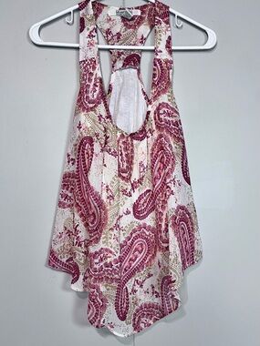 Blue Notes Paisley Racerback Tank Top Small Boho Festival Sleeveless